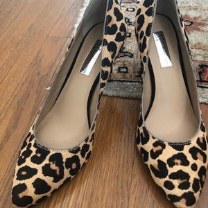 INC Zitah Cheetah Print fur heels